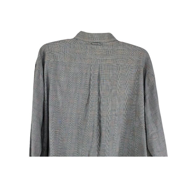 Tommy Hilfiger Button Down Shirt Men's Size XXL Black Mini Herringbone Plaid - Picture 4 of 6